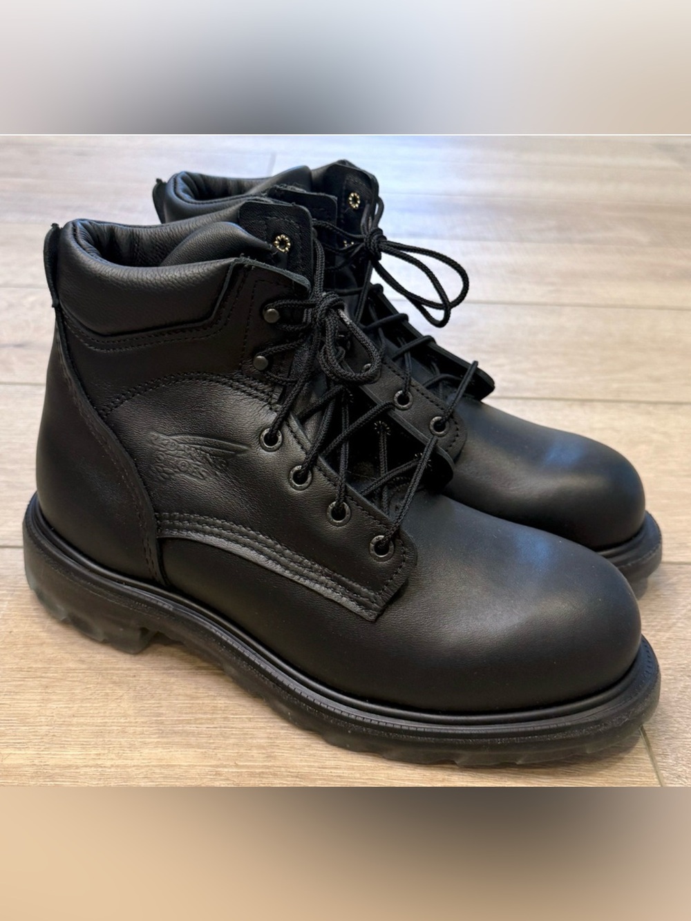 RED WING 607 BLACK 6-INCH SOFT TOE SLIP RESISTANT SUPER SOLE 2.0 WORK BOOTS 10 D